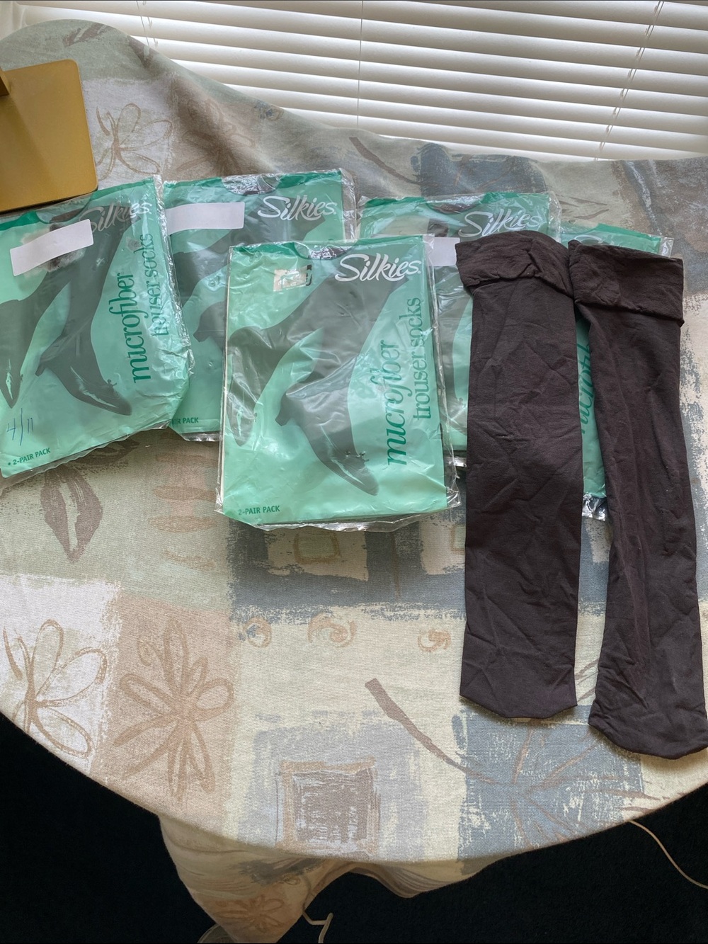 Silkies Microfiber Trouser Socks in Brown with Teal Packaging 5 packets 10 pair - Picture 5 of 6